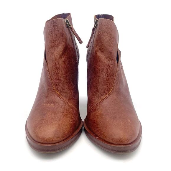 KDB Kelsi Dagger Brooklyn Watchman Booties Brown Leather Block Heel Size 8.5 - Picture 6 of 13